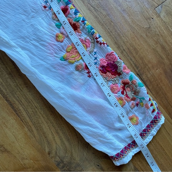 Johnny Was Peacock Embroidered Georgette Top - Picture 13 of 14